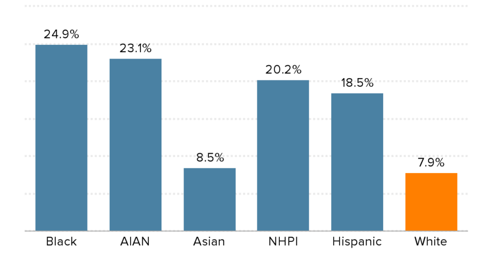 Food Stamps distribution by major racial and ethnic groups in the United States